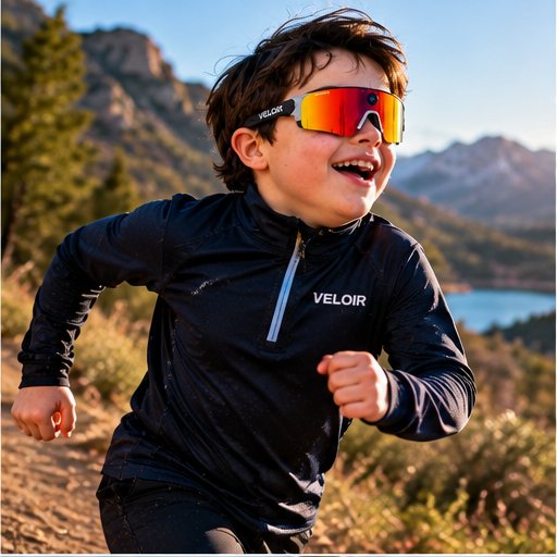 Escena de campaña VELOIR: niño corriendo por la montaña