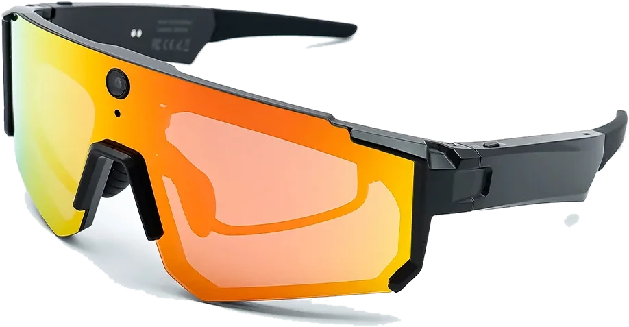 SNT SOLIS, montura negra y lente naranja multicolor